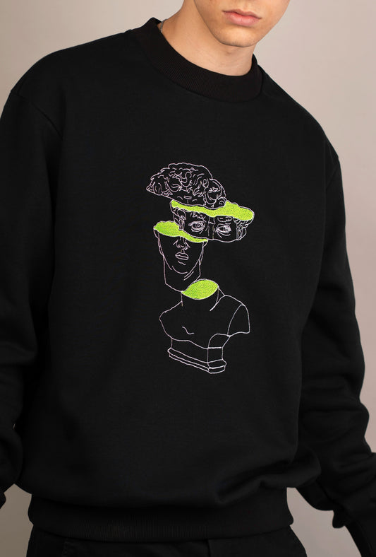 Men's graphic sweatshirt with sliced David embroidery on chest