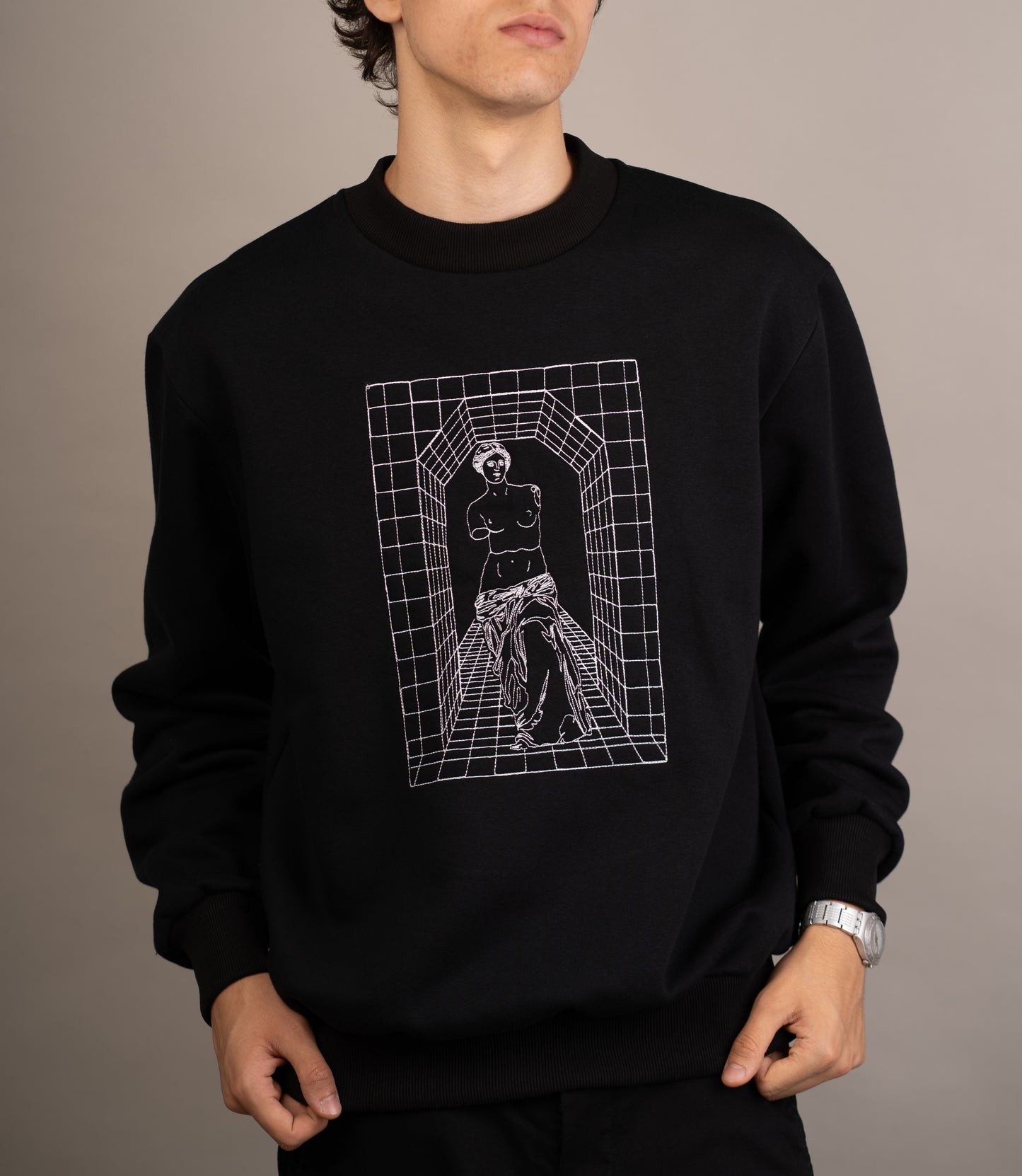 Men's graphic sweatshirt with Aphrodite embroidery