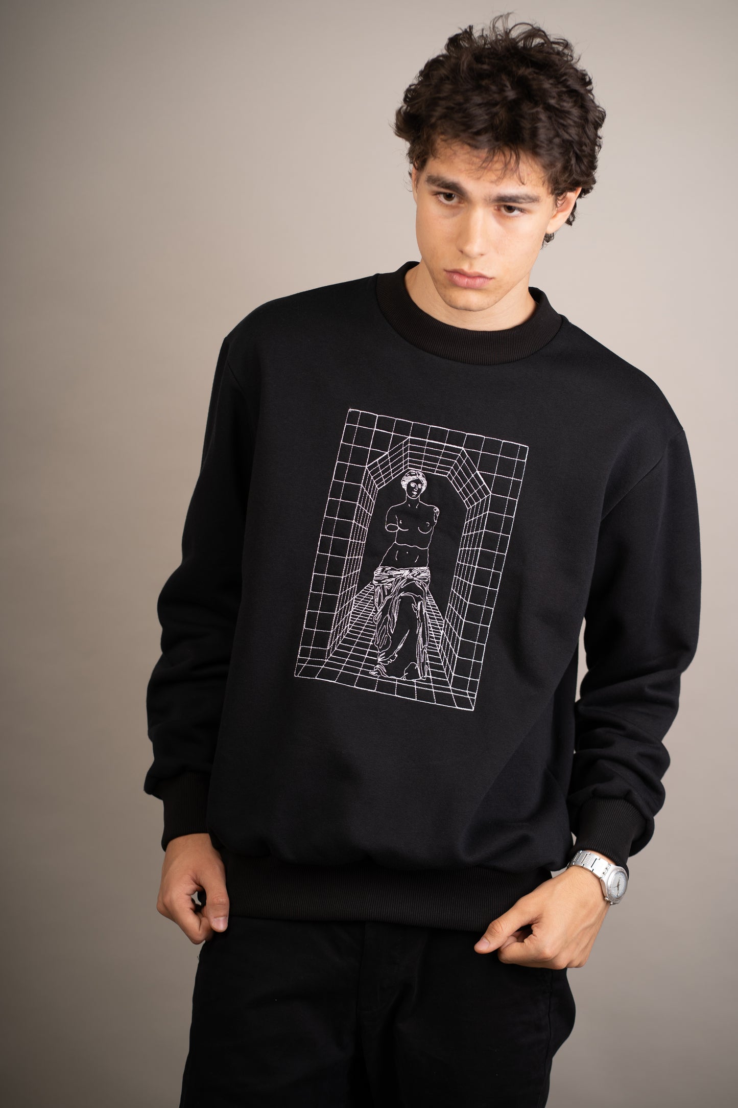 Men's graphic sweatshirt with Aphrodite embroidery
