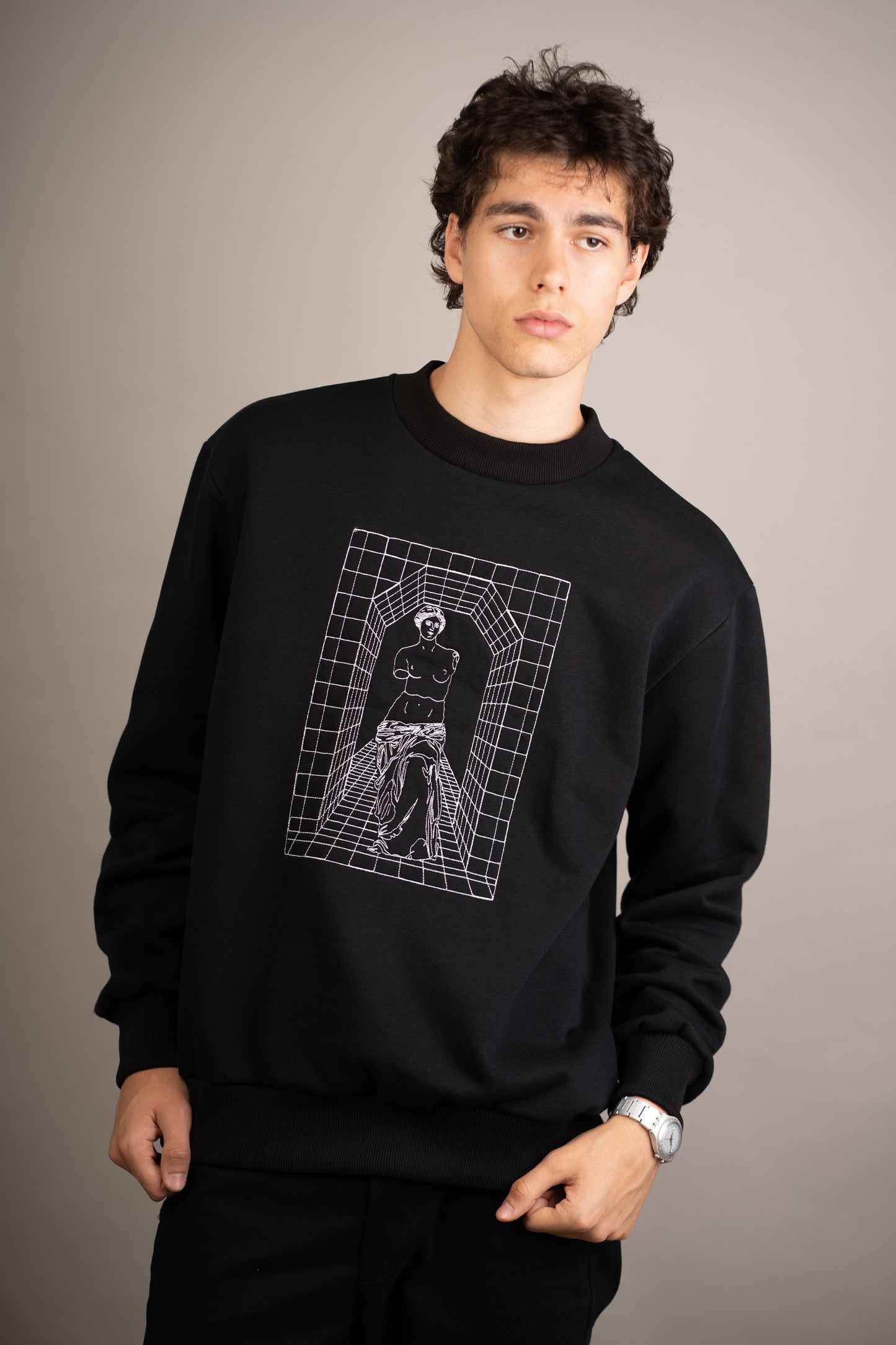 Men's graphic sweatshirt with Aphrodite embroidery