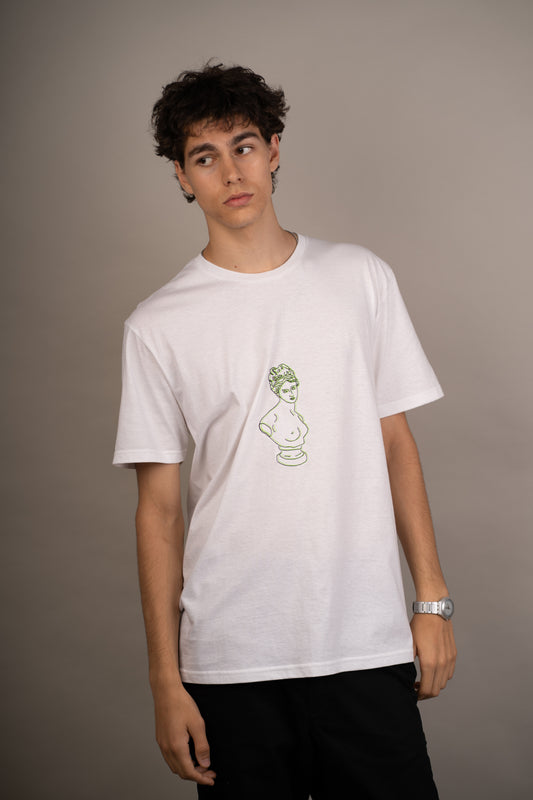 Men's graphic T-shirt with Aphrodite embroidery on chest